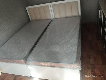 Двуспальная кровать, С матрасом, длина - 200 см