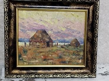 рисунок шайлушай: Картина маслом «Рассвет» в оформленном багете. раз.0'35*0'40.автор — 1