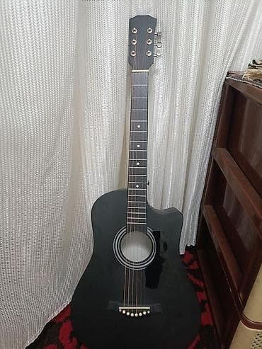 гитара epiphone: Акустическая гитара, форма дредноут с вырезом (cutaway), цвет — черный — 2