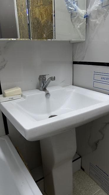 измеритель воды: Раковина для ванной, Особенности: Глянцевое, Материал: Керамика, Размер: 60 x 47 см — 2