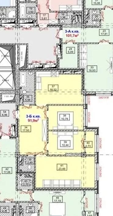 Продажа квартир: 3 комнаты, 91 м², 11 этаж, ПСО (под самоотделку) — 2