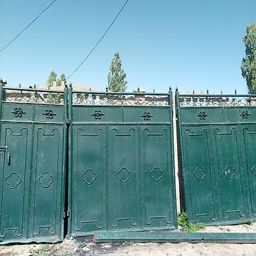 Распашные ворота: Металлические распашные ворота с калиткой - Материал: сталь, сварная — 2