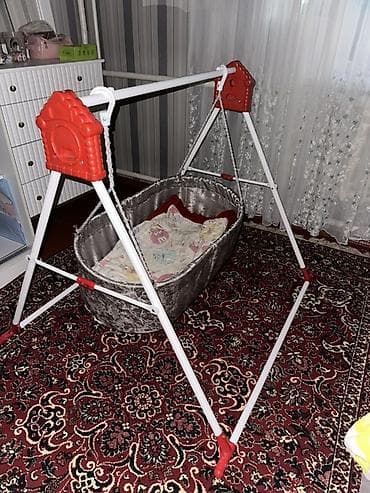 Люльки: Люлька, Б/у, Колыбель, Металл, цвет - Серый, Самовывоз — 1
