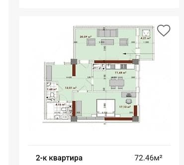 2 комнаты, 73 м², Элитка, 12 этаж, Готовая ПСО (под самоотделку) at lalafo.kg 2 комнаты, 73 м², Элитка, 12 этаж, Готовая ПСО (под самоотделку)