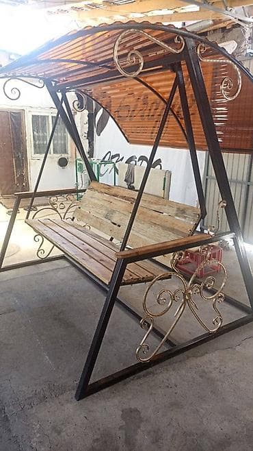кресло стол: Садовые качели Металл, Со спинкой, С крышей — 4