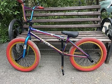 электо мото: BMX велосипед для стрит/парк катания. - Рама, вилка и руль с радужным — 2