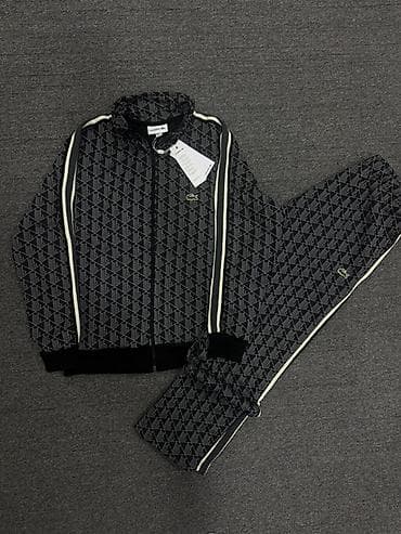 Мужской спортивный костюм, M, XL, 2XL, Lacoste, Новый, цвет - Черный, Самовывоз