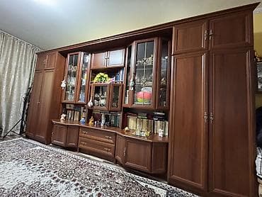 стенка шкаф для зала: Стенка-шкаф, Тип стенки-шкафа: Модульная, Для зала, Особенности: С отделением под телевизор — 1