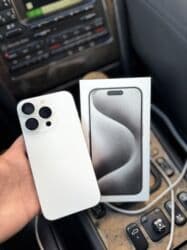 телефон обмен на велик: IPhone 15 Pro, Б/у, 128 ГБ, White Titanium, Зарядное устройство, Коробка, Защитное стекло, 93 % — 8