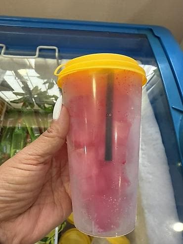 стакан: Многоразовые пластиковые стаканы с крышкой и трубочкой для — 7