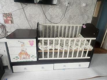 пень: Детская кровать трансформер, Б/у, Другой тип, цвет - Белый — 1