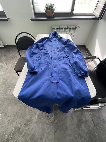 Синий рабочий комбинезон с капюшоном - Тип: цельный комбинезон -