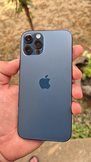 poco c 3: IPhone 12 Pro, Б/у, 128 ГБ, Pacific Blue, Защитное стекло, Чехол, 68 % — 2