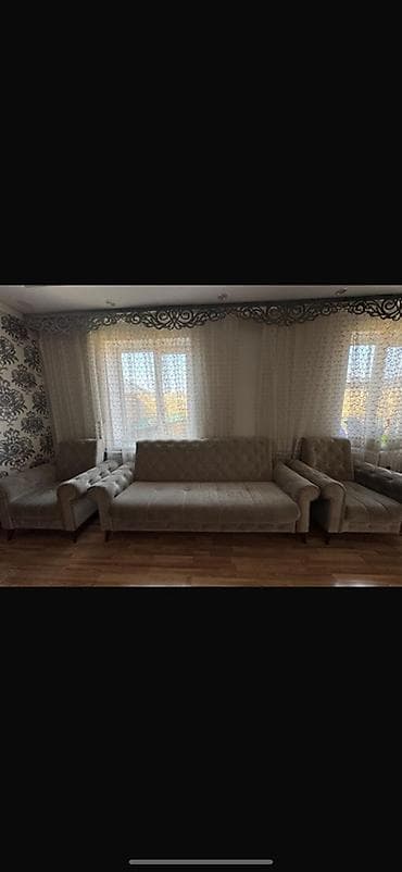 Комплект мягкой мебели, Б/у, цвет - Бежевый