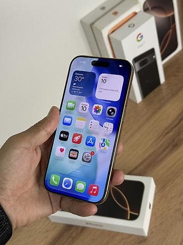 бу телефоны ош айфон: IPhone 16 Pro, Б/у, 256 ГБ, Desert Titanium, Зарядное устройство, Защитное стекло, Чехол, 98 % — 5