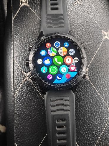 Xiaomi: Карбоновые Смарт-часы с круглым сенсорным дисплеем и силиконовым — 6