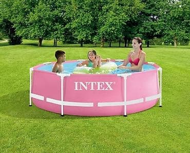 244/76см. Каркасный бассейн Pink Metal Frame, Intex 28290. Размер
