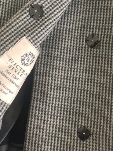 серое пальто: Пальто, Классика, Осень-весна, Длинная модель, С поясом, L — 2