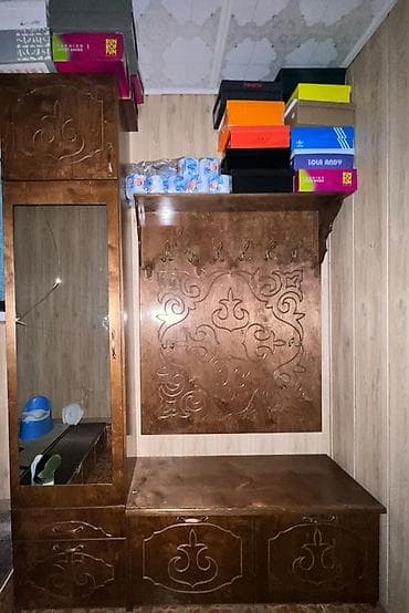 эски мебел: Зал үчүн гарнитур, Диван, Жыгач, түсү - Күрөң — 6