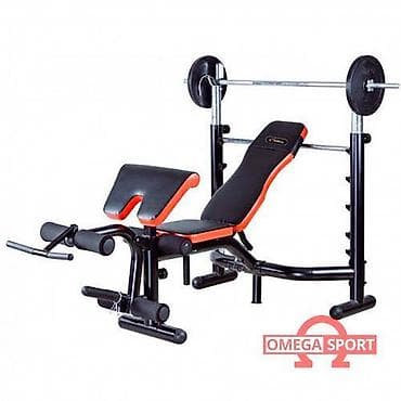 Скамья под штангу Спинка может устанавливаться горизонтально, а так