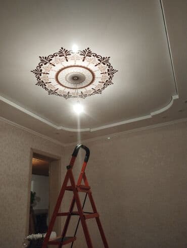 шпатель для натяжных потолков: Керме шыптар Жылтырак, 3D потолоктор, Жылтырабаган Акысыз ченөө, Кепилдиги, Акысыз консультация — 5