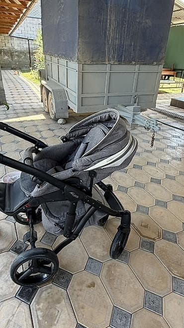 коляски 3 в 1: Коляска 3в1 Прогулочная коляска серого цвета. - Люлка, авто кресло 0+ — 5