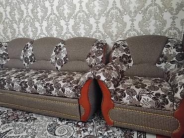стульев для гостиной: Комплект мягкой мебели, Б/у, Самовывоз, цвет - Серый — 1