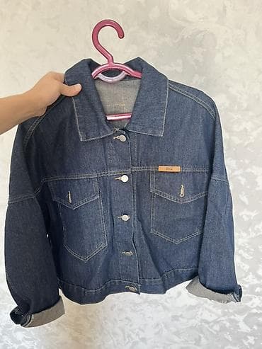 куртка h m: Джинсовая куртка (укороченный крой) - Цвет: классический синий деним — 3