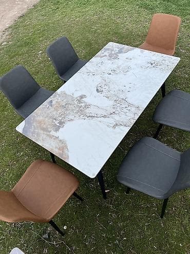 ош стулья: Кухонный стол и стул, Новый, В рассрочку, Самовывоз, Платная доставка, цвет - Серый — 2