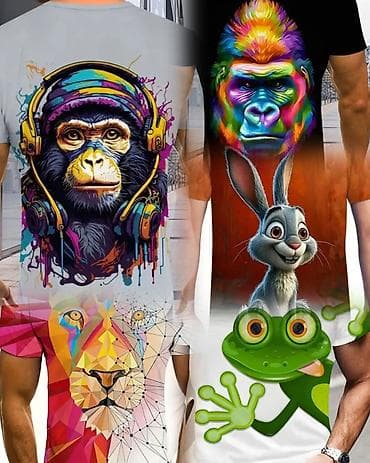 Мужские футболки с яркими 3D‑принтами
размер l
Ткань полиэстер