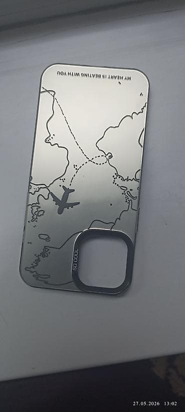 battery case: Чехол для смартфона с зеркальной спинкой и рисунком «карта — 1