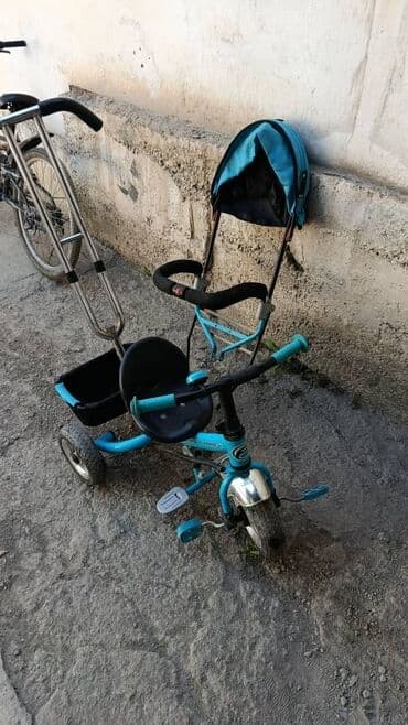 Коляска, цвет - Голубой, Б/у