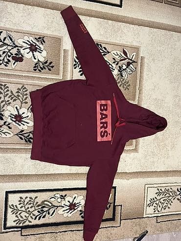 Толстовки: Бордовый худи BARS - Цвет: насыщенный бордовый - Принт: спереди — 1