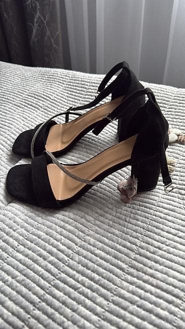 обувь из сша: Новые Женские босоножки на среднем каблуке - Цвет: черный - — 2