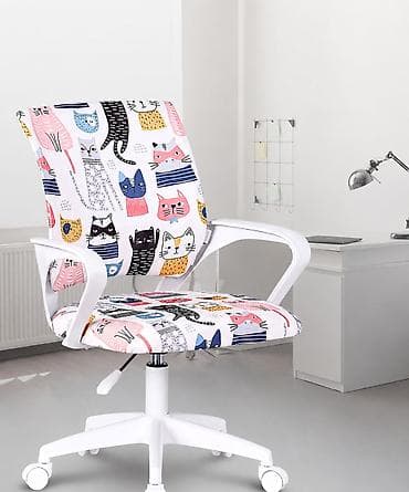 office table: Детское/подростковое офисное кресло с ярким принтом котиков - — 1