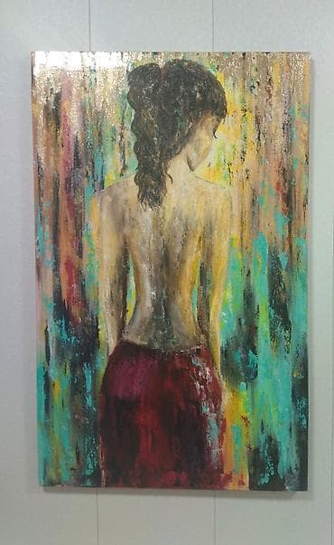 пластики: Авторская картина маслом на холсте: «Девушка со спины» - Техника — 1