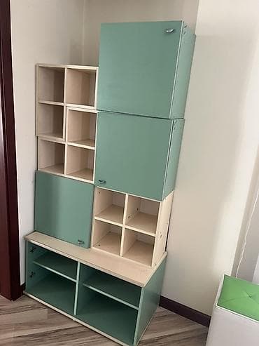 play zone: Детские модульные стеллажи и шкафы для хранения Комплект яркой — 4