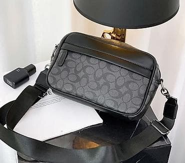 Барсетка, Coach, Материал: Комбинированный материал, Застежка на молнии, Новый