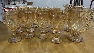 лимит: Набор посуды из рифлёного стекла в янтарном цвете. Состав: - 12 — 1