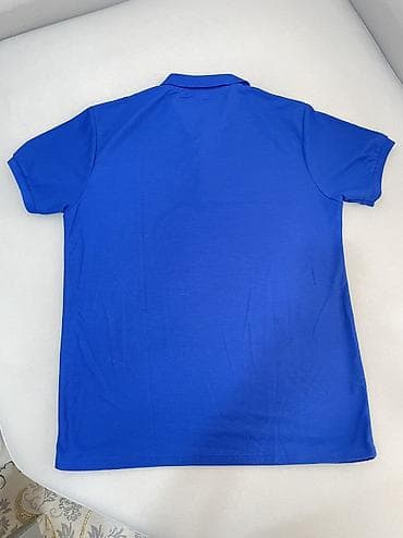 🔥 синее поло Muscle Fit из Кореи / Размер XL (3XL) / Отлично сидит по — 4