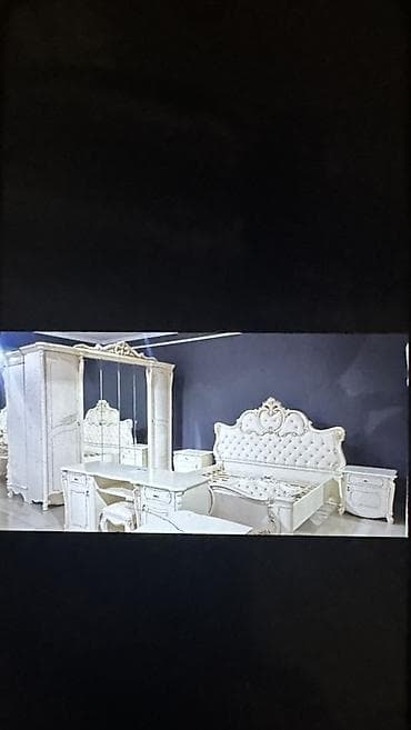 Кире бериш гарнитурлары: Уктоочу бөлмө гарнитуру, Эки кишилик керебет, түсү - Саргыч боз — 1