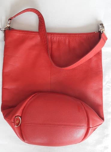 сумка клатч б у: Сумка кожаная. Донышко - круг, диаметр 22 см. Высота сумки 39 см — 2