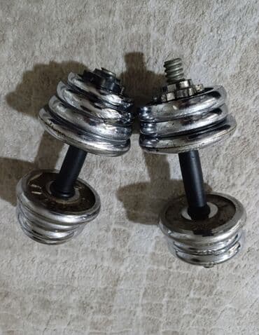 гантели для начинающих дома: Разборные гантели (пара), хромированные. 20 кг.Район Салиева — 5