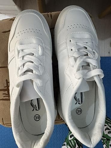 бу кроссовки: Белые кроссовки унисекс - Цвет: белый, однотонные - Размер: 39 — 2