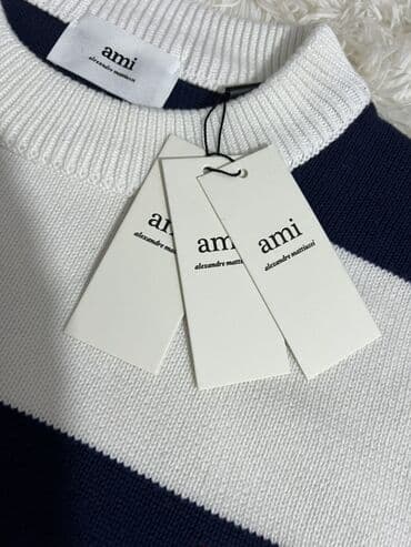 Аксессуарлар: Полосатый свитер Ami Paris (ami alexandre mattiussi) - Модель: в — 2