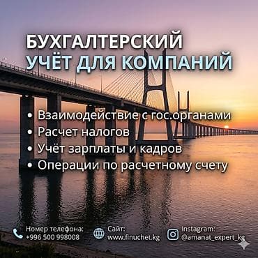 Бухгалтердик кызматтар | Салыктык отчеттуулукту даярдоо, Салыктык отчеттуулукту берүү, Консультация