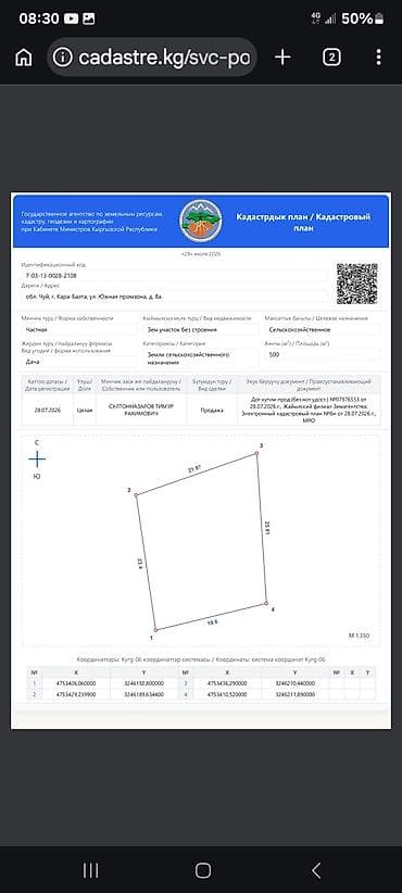 токмак участок: 500 соток, Для сельского хозяйства, Договор купли-продажи — 1