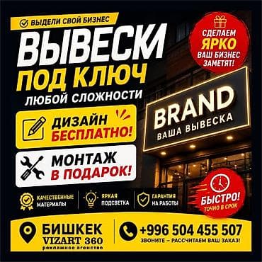 | Вывески, | Разработка дизайна