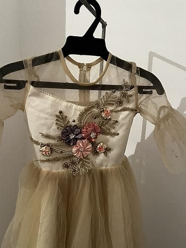 Балдардын кийим-кечелери жана бут кийимдери: Балдар көйнөгү, түсү - Саргыч боз, Колдонулган — 3