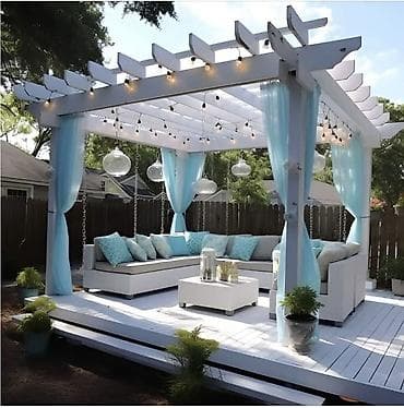 Үй жана бакча: Пергола, Жыгач, Өзүнчө турган, Камтылган арткы жарык, Жаңы, Орнотуу — 6